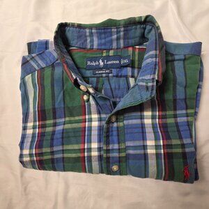 Ralph Lauren Button Long Sleeve Up Plaid Casual / Work XL